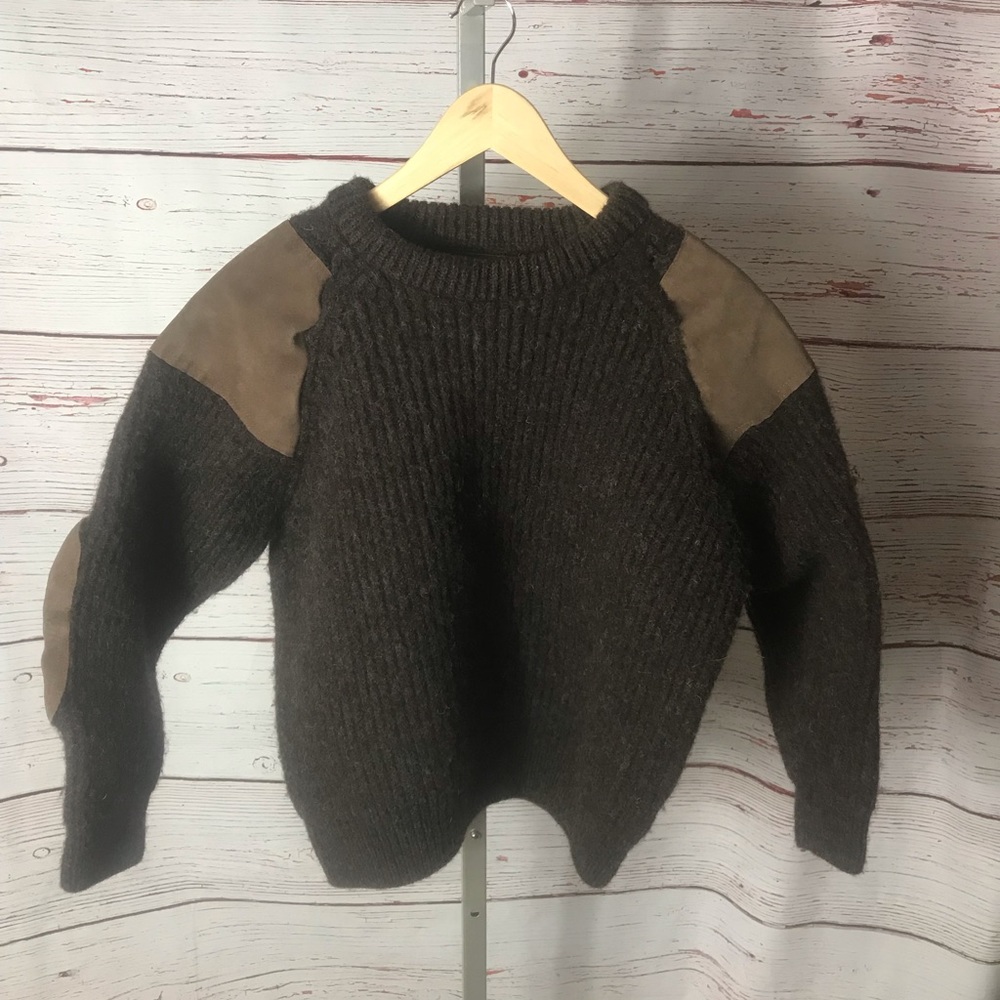 Niffi 100% Wool/ Suede Leather Made in England Sweater